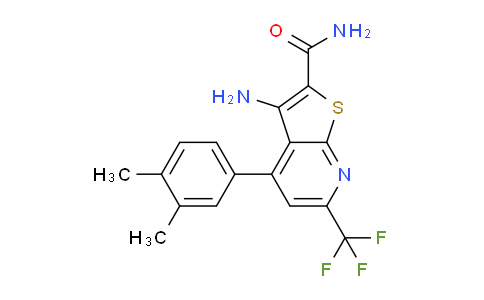 CAS No. 828280-24-6, 3-Amino-4-(3,4-dimethylphenyl)-6-(trifluoromethyl)thieno[2,3-b]pyridine-2-carboxamide