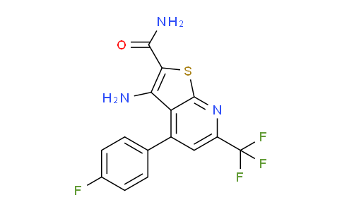 CAS No. 828276-08-0, 3-Amino-4-(4-fluorophenyl)-6-(trifluoromethyl)thieno[2,3-b]pyridine-2-carboxamide
