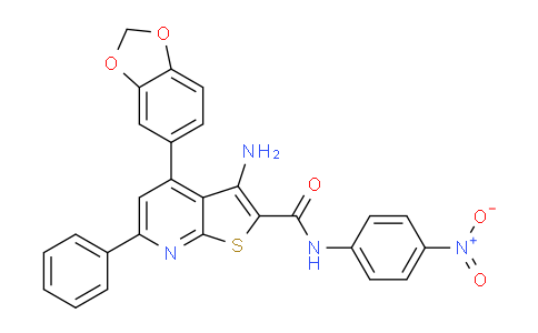 DY674297 | 332053-71-1 | 3-Amino-4-(benzo[d][1,3]dioxol-5-yl)-N-(4-nitrophenyl)-6-phenylthieno[2,3-b]pyridine-2-carboxamide
