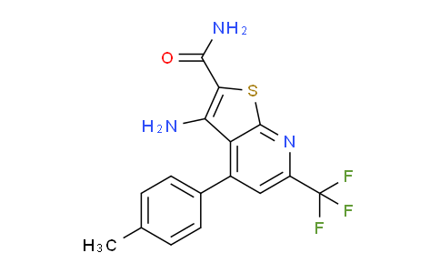 CAS No. 832737-65-2, 3-Amino-4-(p-tolyl)-6-(trifluoromethyl)thieno[2,3-b]pyridine-2-carboxamide