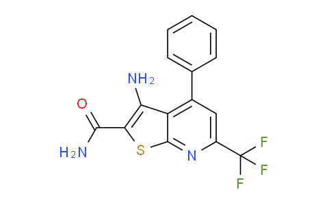 CAS No. 832737-67-4, 3-Amino-4-phenyl-6-(trifluoromethyl)thieno[2,3-b]pyridine-2-carboxamide