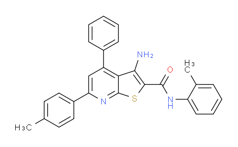 CAS No. 332114-37-1, 3-Amino-4-phenyl-N-(o-tolyl)-6-(p-tolyl)thieno[2,3-b]pyridine-2-carboxamide