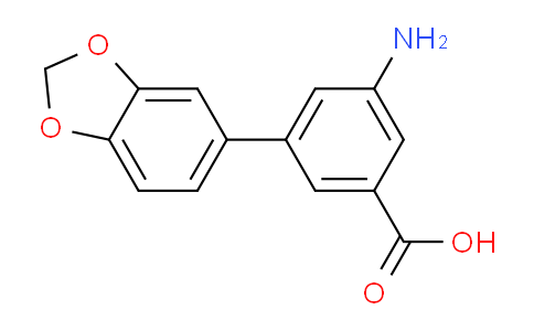 CAS No. 1261906-95-9, 3-Amino-5-(benzo[d][1,3]dioxol-5-yl)benzoic acid