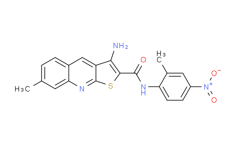 CAS No. 332885-30-0, 3-Amino-7-methyl-N-(2-methyl-4-nitrophenyl)thieno[2,3-b]quinoline-2-carboxamide