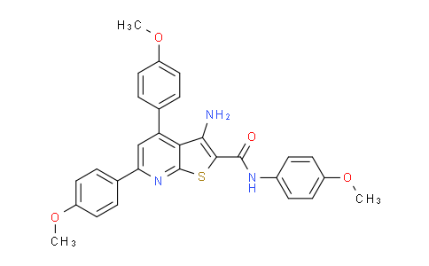CAS No. 332156-07-7, 3-Amino-N,4,6-tris(4-methoxyphenyl)thieno[2,3-b]pyridine-2-carboxamide