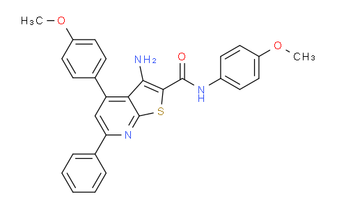 CAS No. 333777-93-8, 3-Amino-N,4-bis(4-methoxyphenyl)-6-phenylthieno[2,3-b]pyridine-2-carboxamide