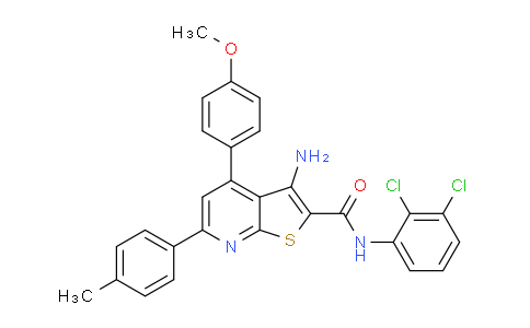 CAS No. 444153-43-9, 3-Amino-N-(2,3-dichlorophenyl)-4-(4-methoxyphenyl)-6-(p-tolyl)thieno[2,3-b]pyridine-2-carboxamide