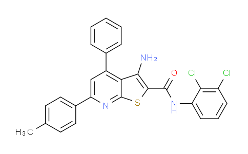 CAS No. 444153-42-8, 3-Amino-N-(2,3-dichlorophenyl)-4-phenyl-6-(p-tolyl)thieno[2,3-b]pyridine-2-carboxamide