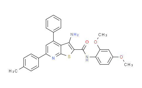 CAS No. 443740-48-5, 3-Amino-N-(2,4-dimethoxyphenyl)-4-phenyl-6-(p-tolyl)thieno[2,3-b]pyridine-2-carboxamide