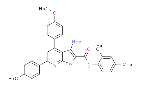 CAS No. 332114-55-3, 3-Amino-N-(2,4-dimethylphenyl)-4-(4-methoxyphenyl)-6-(p-tolyl)thieno[2,3-b]pyridine-2-carboxamide