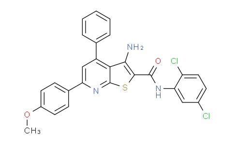 CAS No. 332175-76-5, 3-Amino-N-(2,5-dichlorophenyl)-6-(4-methoxyphenyl)-4-phenylthieno[2,3-b]pyridine-2-carboxamide
