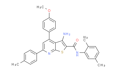 CAS No. 332100-50-2, 3-Amino-N-(2,5-dimethylphenyl)-4-(4-methoxyphenyl)-6-(p-tolyl)thieno[2,3-b]pyridine-2-carboxamide