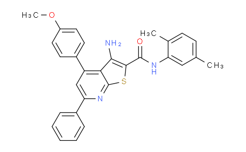CAS No. 332101-41-4, 3-Amino-N-(2,5-dimethylphenyl)-4-(4-methoxyphenyl)-6-phenylthieno[2,3-b]pyridine-2-carboxamide