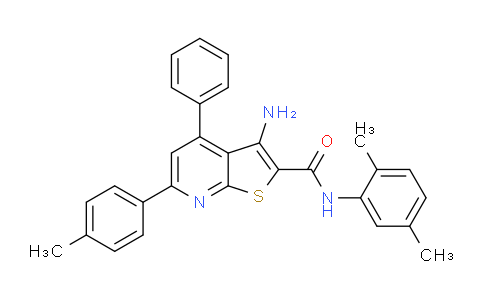 CAS No. 332100-46-6, 3-Amino-N-(2,5-dimethylphenyl)-4-phenyl-6-(p-tolyl)thieno[2,3-b]pyridine-2-carboxamide
