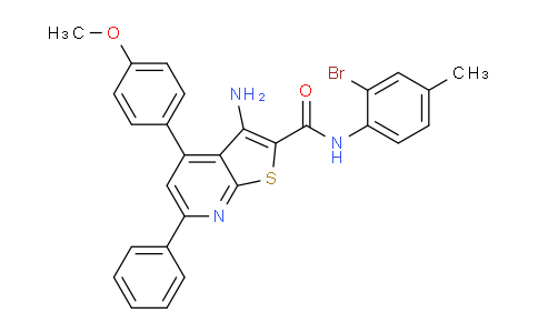CAS No. 332053-69-7, 3-Amino-N-(2-bromo-4-methylphenyl)-4-(4-methoxyphenyl)-6-phenylthieno[2,3-b]pyridine-2-carboxamide