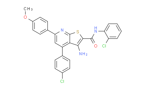 CAS No. 332385-56-5, 3-Amino-N-(2-chlorophenyl)-4-(4-chlorophenyl)-6-(4-methoxyphenyl)thieno[2,3-b]pyridine-2-carboxamide