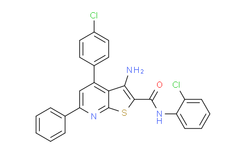 CAS No. 332385-54-3, 3-Amino-N-(2-chlorophenyl)-4-(4-chlorophenyl)-6-phenylthieno[2,3-b]pyridine-2-carboxamide