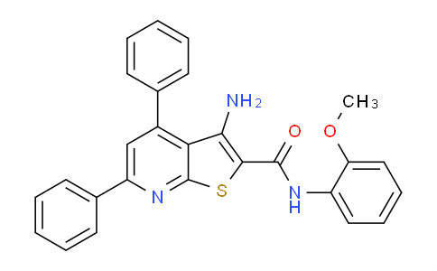 CAS No. 333766-17-9, 3-Amino-N-(2-methoxyphenyl)-4,6-diphenylthieno[2,3-b]pyridine-2-carboxamide