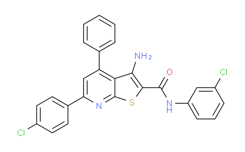 CAS No. 334503-98-9, 3-Amino-N-(3-chlorophenyl)-6-(4-chlorophenyl)-4-phenylthieno[2,3-b]pyridine-2-carboxamide