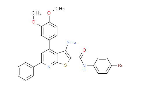 CAS No. 352435-80-4, 3-Amino-N-(4-bromophenyl)-4-(3,4-dimethoxyphenyl)-6-phenylthieno[2,3-b]pyridine-2-carboxamide