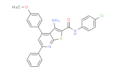 CAS No. 334497-87-9, 3-Amino-N-(4-chlorophenyl)-4-(4-methoxyphenyl)-6-phenylthieno[2,3-b]pyridine-2-carboxamide