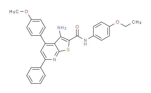 CAS No. 332101-84-5, 3-Amino-N-(4-ethoxyphenyl)-4-(4-methoxyphenyl)-6-phenylthieno[2,3-b]pyridine-2-carboxamide
