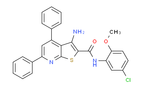 CAS No. 332160-52-8, 3-Amino-N-(5-chloro-2-methoxyphenyl)-4,6-diphenylthieno[2,3-b]pyridine-2-carboxamide