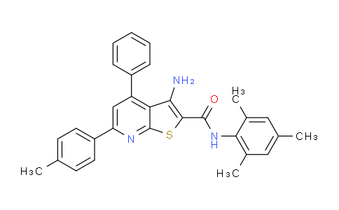 CAS No. 443740-30-5, 3-Amino-N-mesityl-4-phenyl-6-(p-tolyl)thieno[2,3-b]pyridine-2-carboxamide