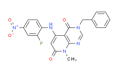 CAS No. 1035556-25-2, 3-Benzyl-5-((2-fluoro-4-nitrophenyl)amino)-8-methylpyrido[2,3-d]pyrimidine-4,7(3H,8H)-dione