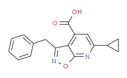 CAS No. 1263212-70-9, 3-Benzyl-6-cyclopropylisoxazolo[5,4-b]pyridine-4-carboxylic acid