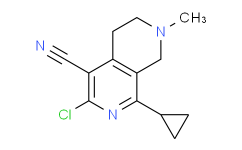 CAS No. 1707568-81-7, 3-Chloro-1-cyclopropyl-7-methyl-5,6,7,8-tetrahydro-2,7-naphthyridine-4-carbonitrile