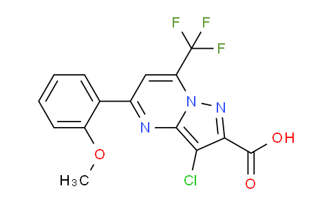 CAS No. 695191-62-9, 3-Chloro-5-(2-methoxyphenyl)-7-(trifluoromethyl)pyrazolo[1,5-a]pyrimidine-2-carboxylic acid