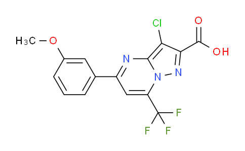 CAS No. 797809-12-2, 3-Chloro-5-(3-methoxyphenyl)-7-(trifluoromethyl)pyrazolo[1,5-a]pyrimidine-2-carboxylic acid
