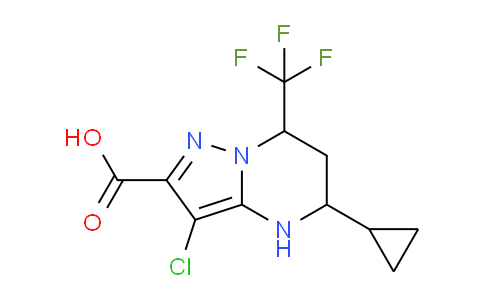 CAS No. 912771-84-7, 3-Chloro-5-cyclopropyl-7-(trifluoromethyl)-4,5,6,7-tetrahydropyrazolo[1,5-a]pyrimidine-2-carboxylic acid