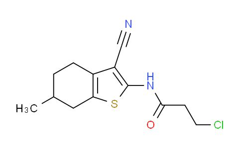 CAS No. 379244-59-4, 3-Chloro-N-(3-cyano-6-methyl-4,5,6,7-tetrahydrobenzo[b]thiophen-2-yl)propanamide