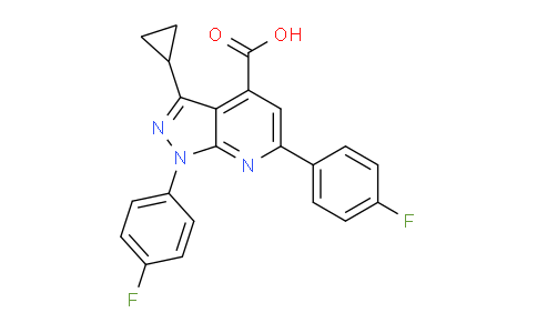 CAS No. 1011396-68-1, 3-Cyclopropyl-1,6-bis(4-fluorophenyl)-1H-pyrazolo[3,4-b]pyridine-4-carboxylic acid