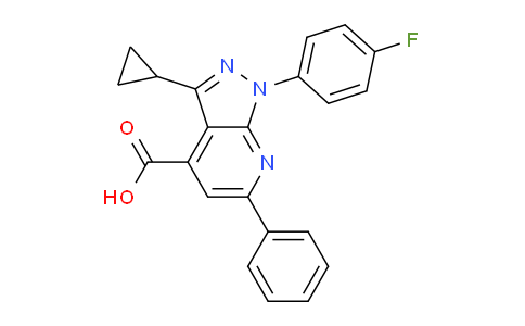CAS No. 1011397-43-5, 3-Cyclopropyl-1-(4-fluorophenyl)-6-phenyl-1H-pyrazolo[3,4-b]pyridine-4-carboxylic acid