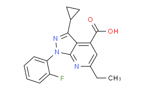 CAS No. 1018053-46-7, 3-Cyclopropyl-6-ethyl-1-(2-fluorophenyl)-1H-pyrazolo[3,4-b]pyridine-4-carboxylic acid