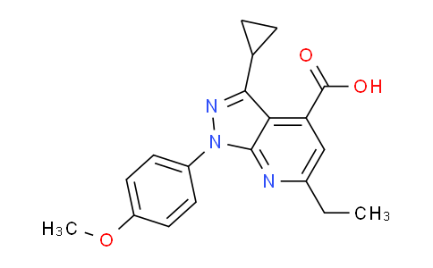 CAS No. 1018151-28-4, 3-Cyclopropyl-6-ethyl-1-(4-methoxyphenyl)-1H-pyrazolo[3,4-b]pyridine-4-carboxylic acid