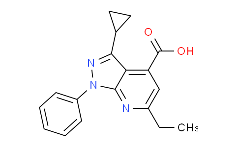 CAS No. 1018151-19-3, 3-Cyclopropyl-6-ethyl-1-phenyl-1H-pyrazolo[3,4-b]pyridine-4-carboxylic acid