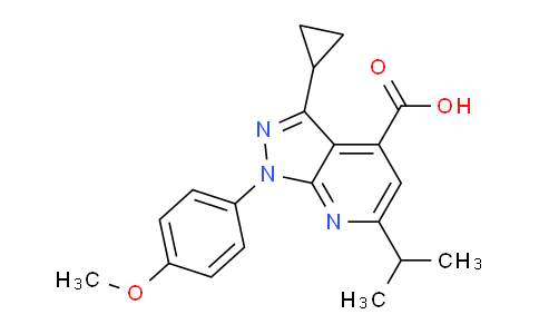 CAS No. 1018164-91-4, 3-Cyclopropyl-6-isopropyl-1-(4-methoxyphenyl)-1H-pyrazolo[3,4-b]pyridine-4-carboxylic acid