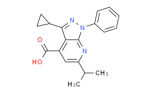 CAS No. 1018164-86-7, 3-Cyclopropyl-6-isopropyl-1-phenyl-1H-pyrazolo[3,4-b]pyridine-4-carboxylic acid