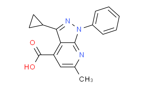 CAS No. 1018127-41-7, 3-Cyclopropyl-6-methyl-1-phenyl-1H-pyrazolo[3,4-b]pyridine-4-carboxylic acid