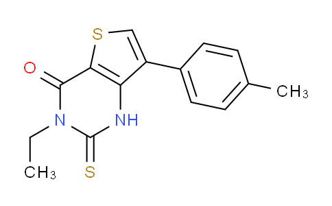 CAS No. 1291486-91-3, 3-Ethyl-2-thioxo-7-(p-tolyl)-2,3-dihydrothieno[3,2-d]pyrimidin-4(1H)-one