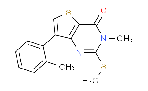 CAS No. 1707392-20-8, 3-Methyl-2-(methylthio)-7-(o-tolyl)thieno[3,2-d]pyrimidin-4(3H)-one