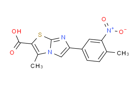 CAS No. 1437435-71-6, 3-Methyl-6-(4-methyl-3-nitrophenyl)imidazo[2,1-b]thiazole-2-carboxylic acid