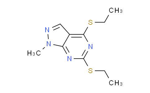 CAS No. 70011-77-7, 4,6-Bis(ethylthio)-1-methyl-1H-pyrazolo[3,4-d]pyrimidine