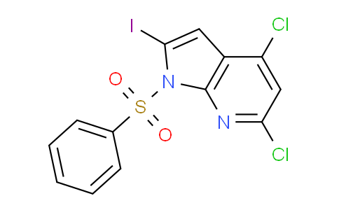 CAS No. 1227270-53-2, 4,6-Dichloro-2-iodo-1-(phenylsulfonyl)-1H-pyrrolo[2,3-b]pyridine