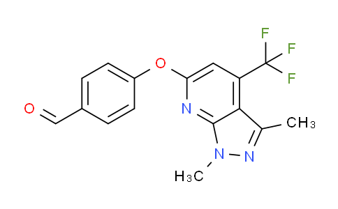 CAS No. 1031928-98-9, 4-((1,3-Dimethyl-4-(trifluoromethyl)-1H-pyrazolo[3,4-b]pyridin-6-yl)oxy)benzaldehyde