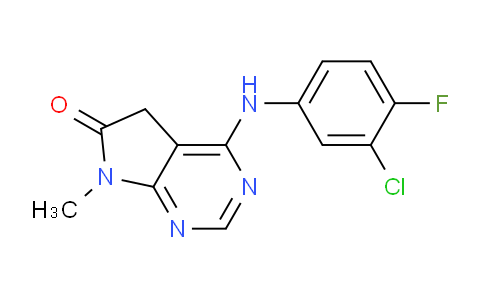 CAS No. 865364-83-6, 4-((3-Chloro-4-fluorophenyl)amino)-7-methyl-5H-pyrrolo[2,3-d]pyrimidin-6(7H)-one